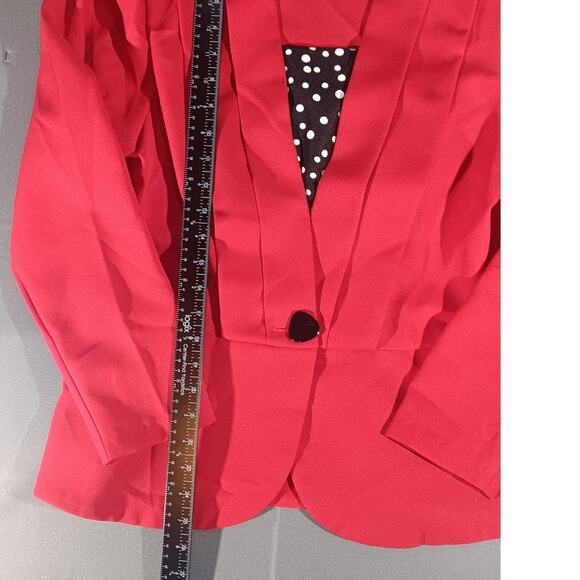 Vintage Tabby of California Red Blazer Size 14P 80s Power Suit Jacket USA Made - Picture 2 of 7
